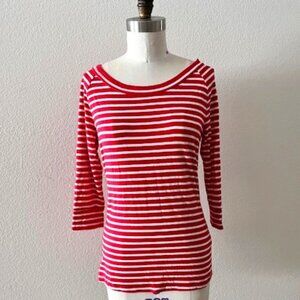 Banana Republic Red and White Striped Shirt - Size Medium